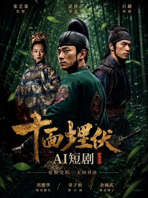 十面埋伏B 竹林追逐中男女主角身体交缠情欲暗涌 古装武侠暧昧 ai短剧 经典电影隐秘激情故事